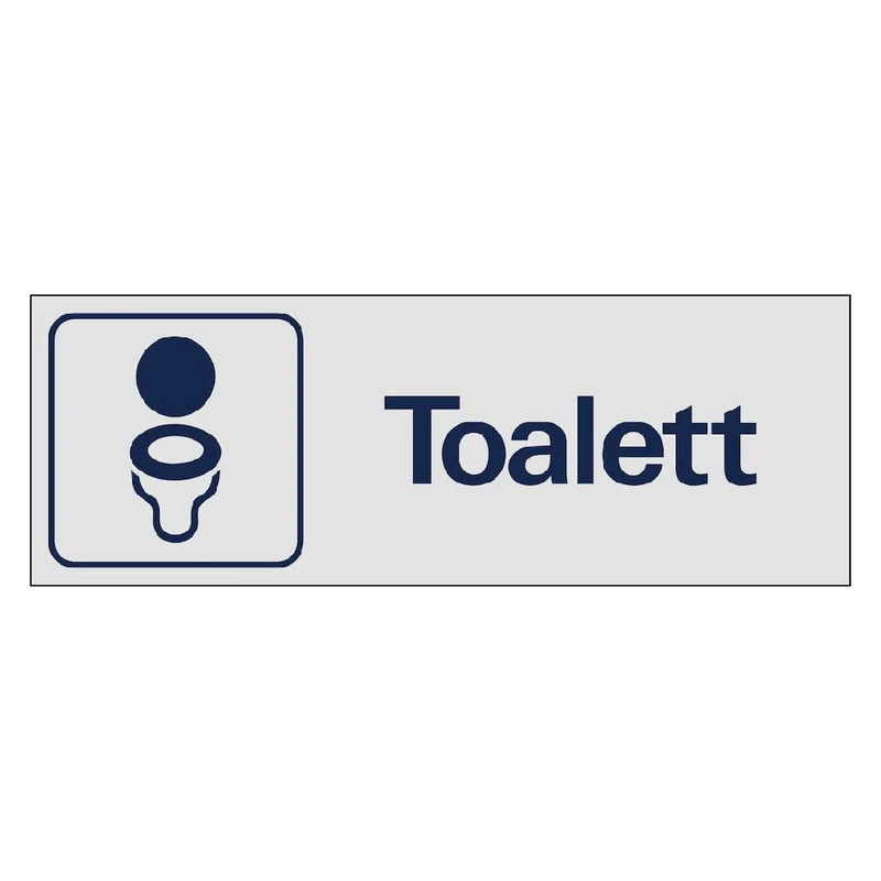 Skylt Toalett aluminium