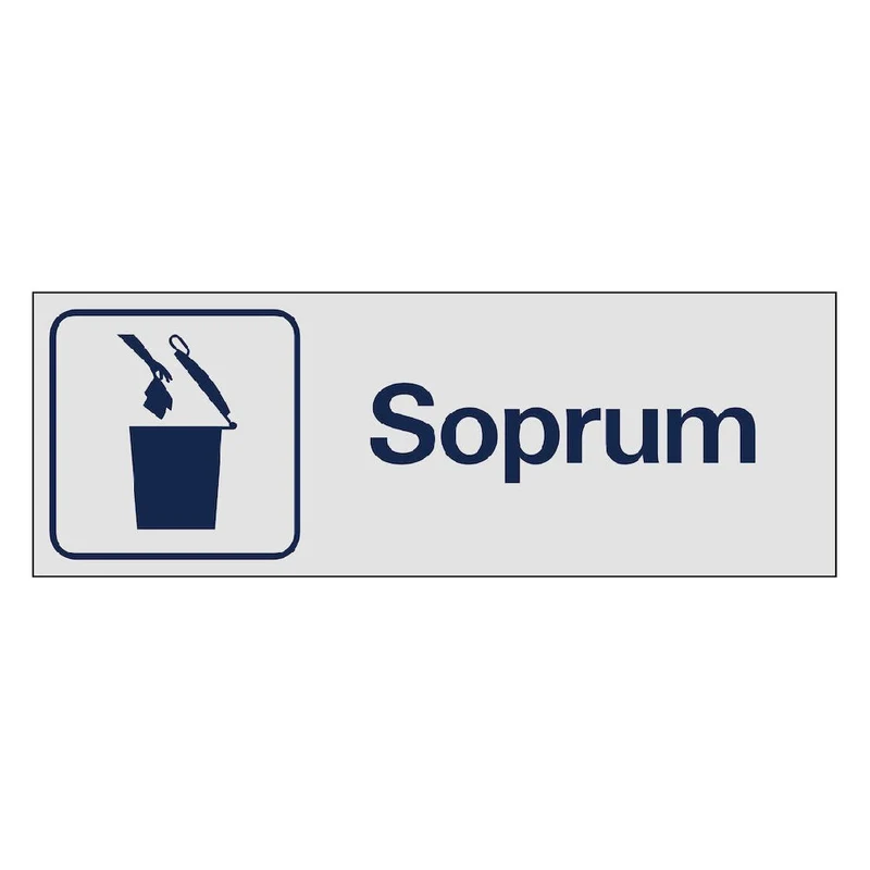 Skylt Soprum aluminium