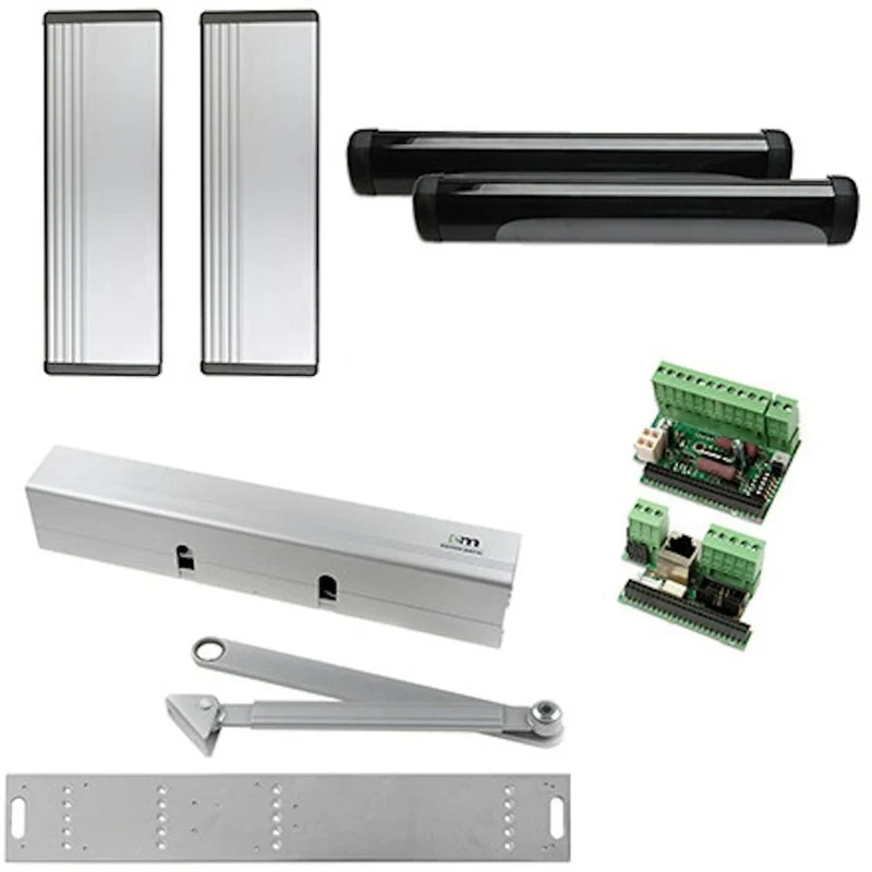 Dörrautomatikpaket SW100 tryckande Hotron AK silver aluminium