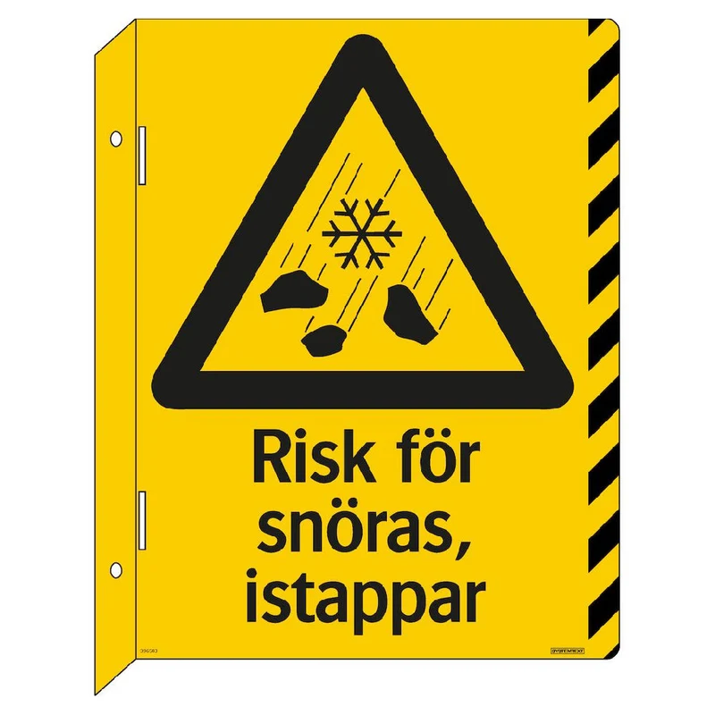 Skylt Risk för snöras dubbelsidig 370x420mm