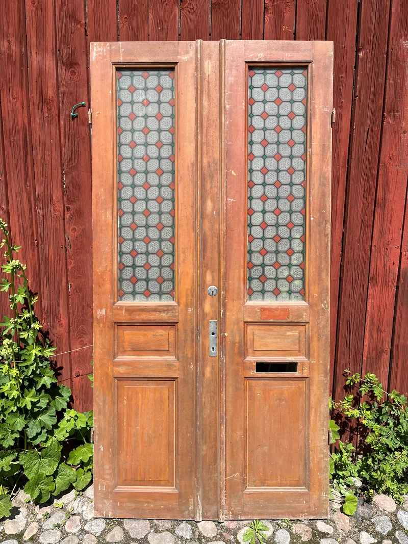 Pardörr med glas 119x237