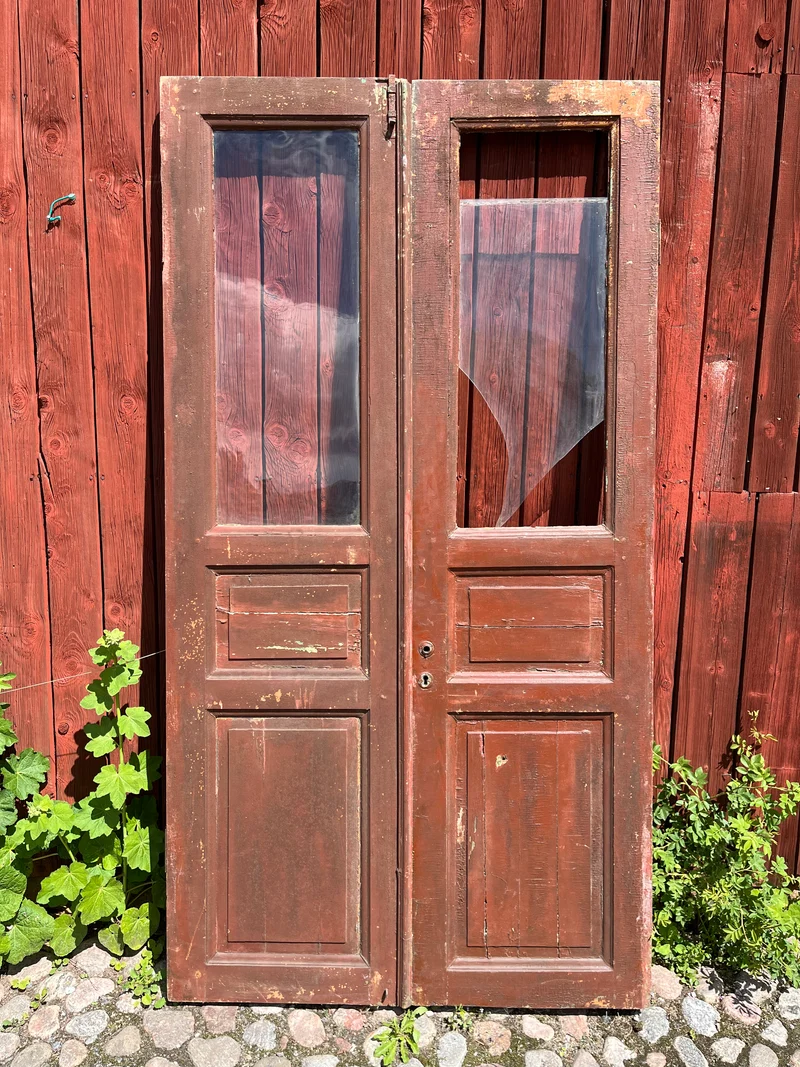 Pardörr med glas 125x236