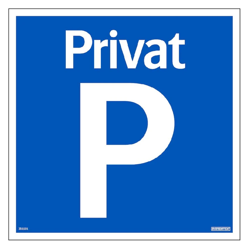 Skylt Privat parkering 310x310mm
