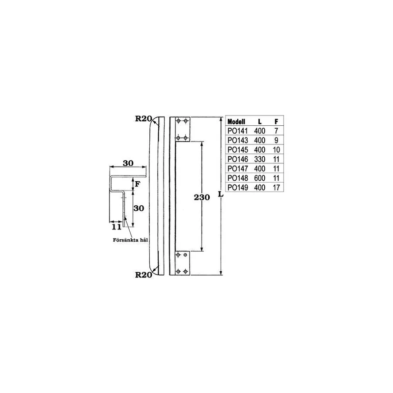Falsskydd 400x17 PO149