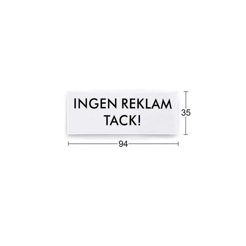Dekal 796 Ingen reklam vit SB