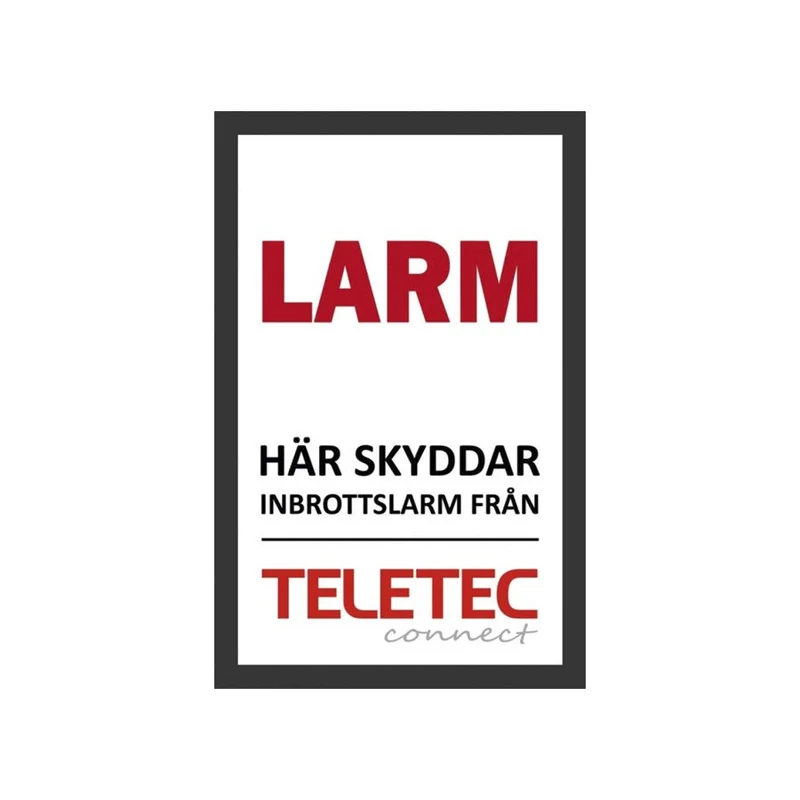 Skylt Larm hålad 65x100mm