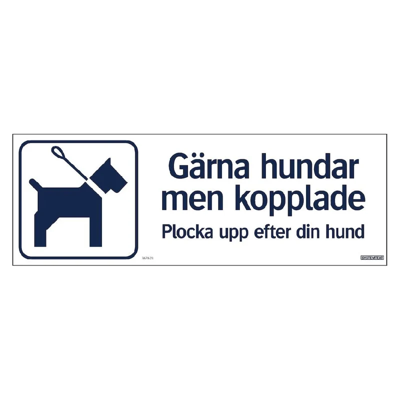 Skylt Hundar kopplade 420x148mm
