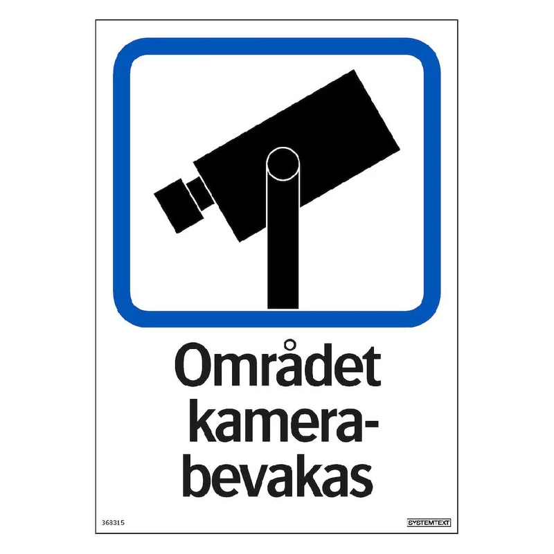 Dekal Området kamerabevakas 148x210mm