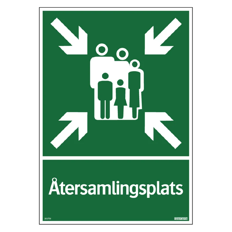 Skylt Återsamlingsplats 297x420mm Aluminum