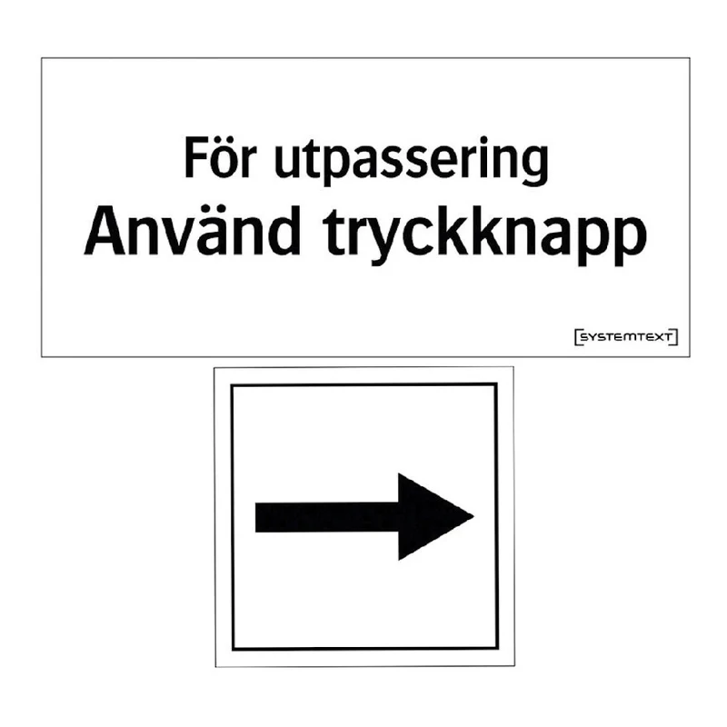 Dekal För utpassering använd tryckknapp