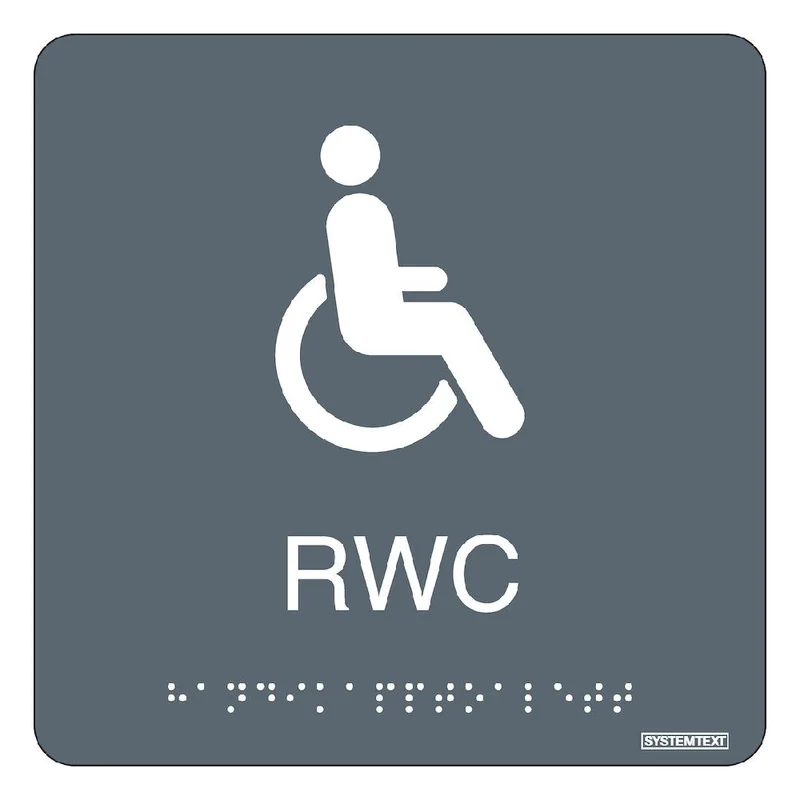 Skylt taktil RWC grå