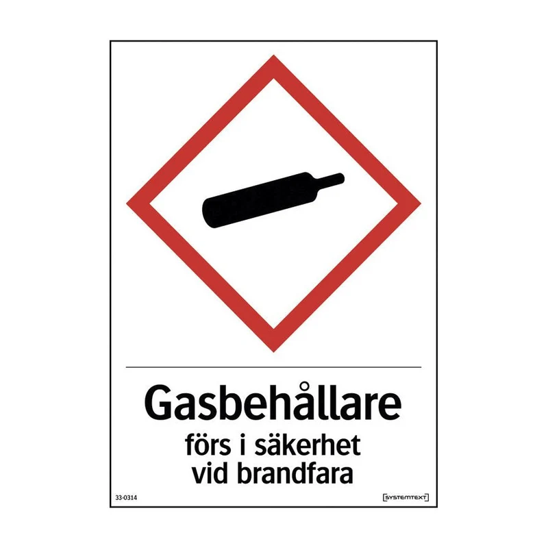 Dekal Gasbehållare säkerhet 210x297mm